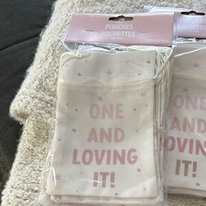 PartyLite Pink and Cream Kids Pouches